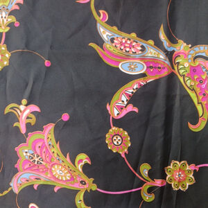 Vintage APSCO Status Satin Paisley Fabric 80x45 Pink Blue Black